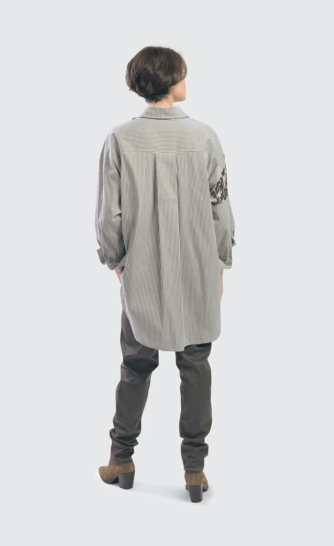 Alembika Arabesque Pinstripe Tunic Shirt