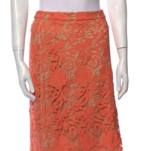 Alice   Olivia Coral Nude Lace Farrel Pencil Skirt XL (Orig. $298)