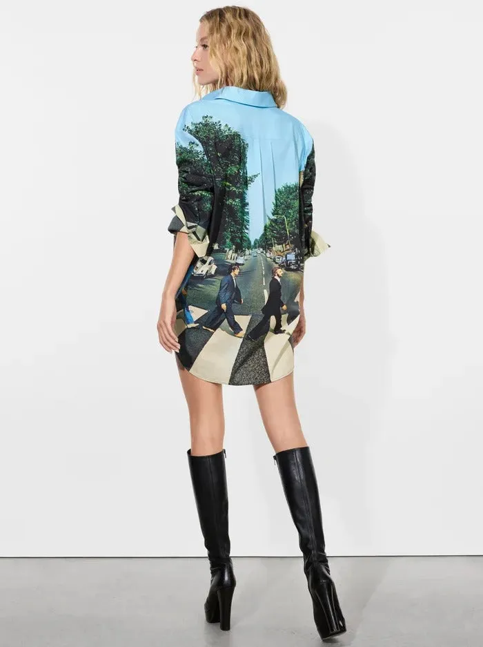 Alice   Olivia Finely Oversized Button Down Shirt in Abbey Road