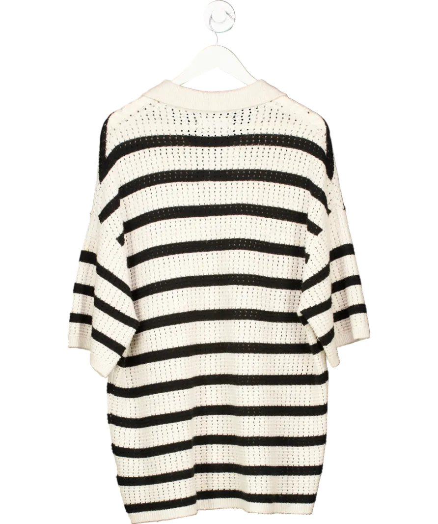 All Saints Beige Oversized Polo Knit UK M