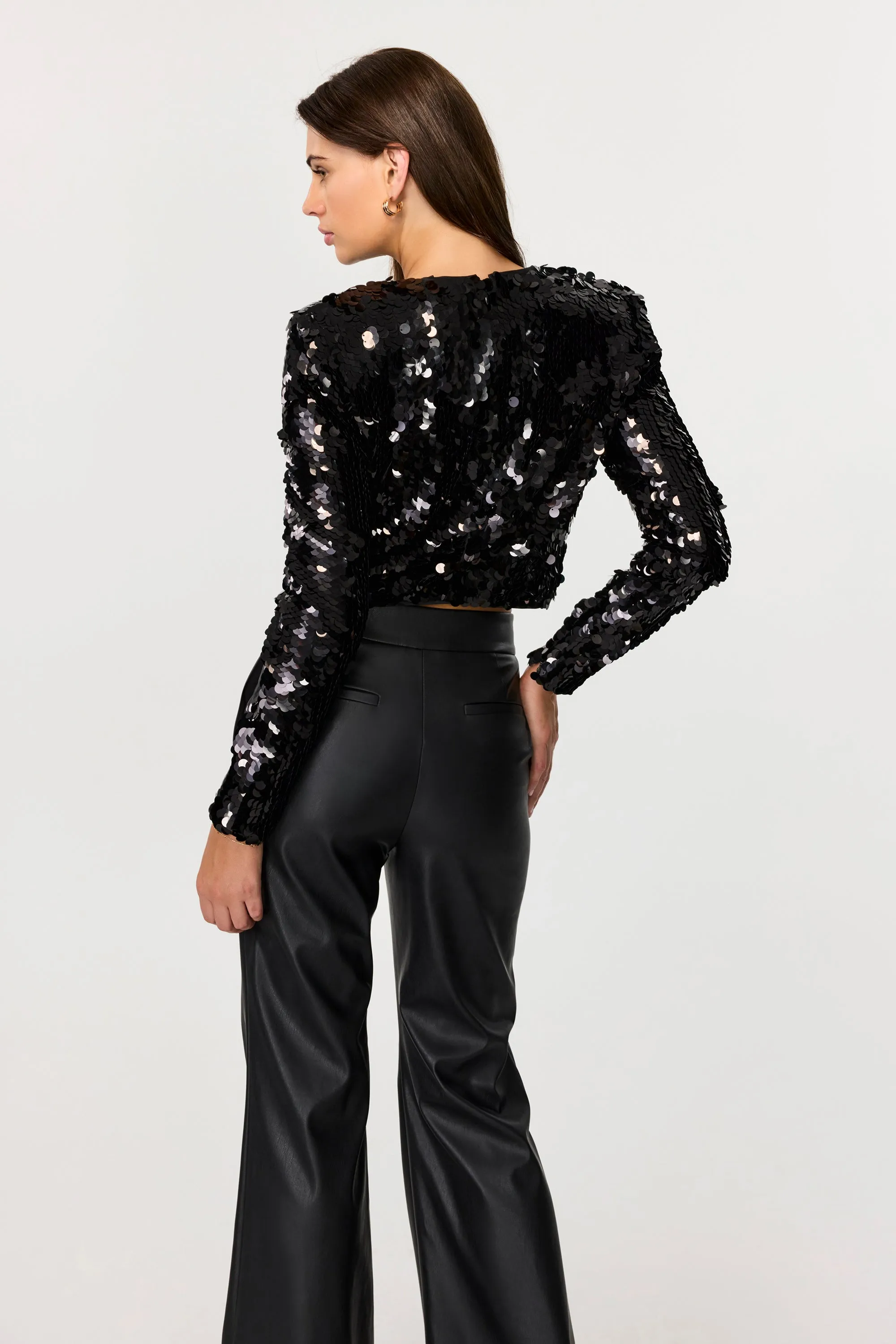 Anaya Black Sequin Top