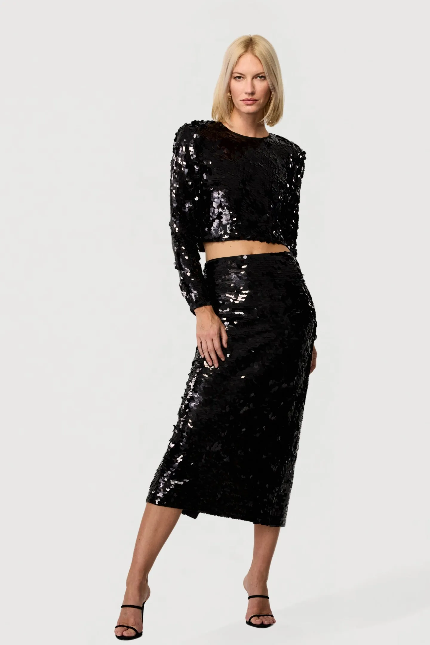 Anaya Black Sequin Top