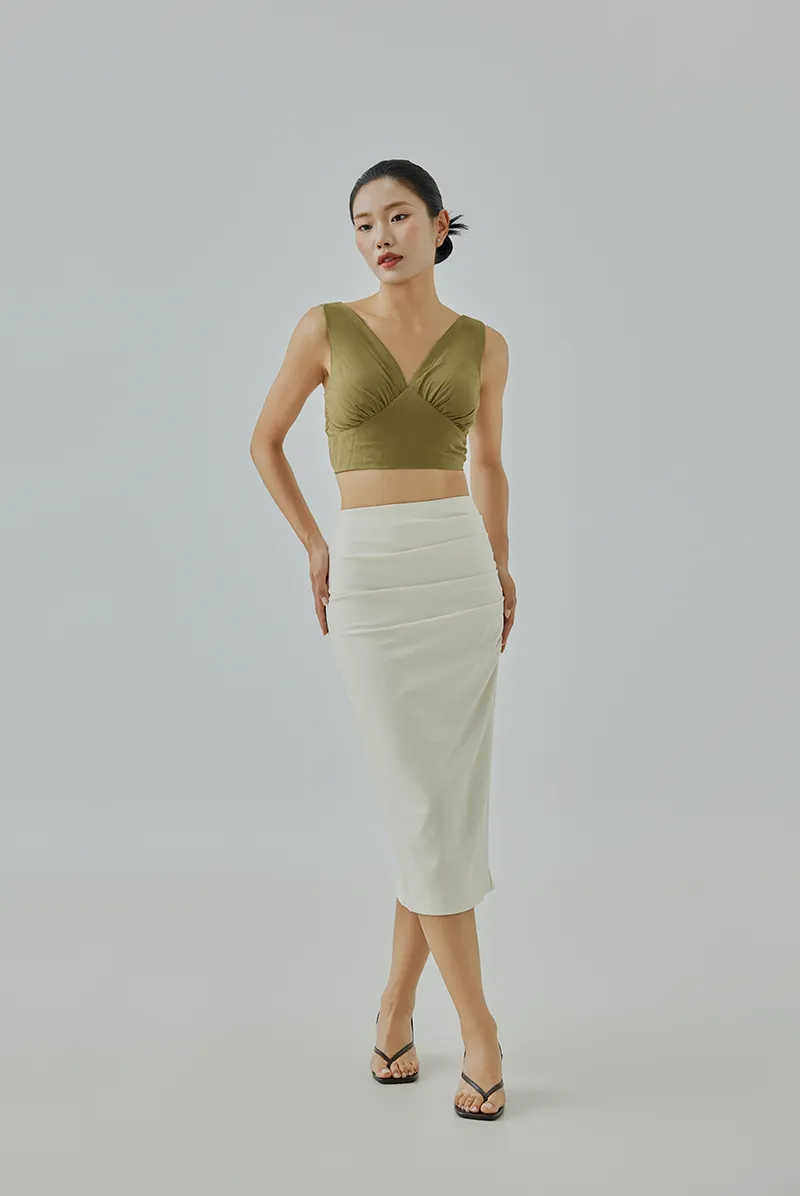 Angela Ruched Pencil Skirt