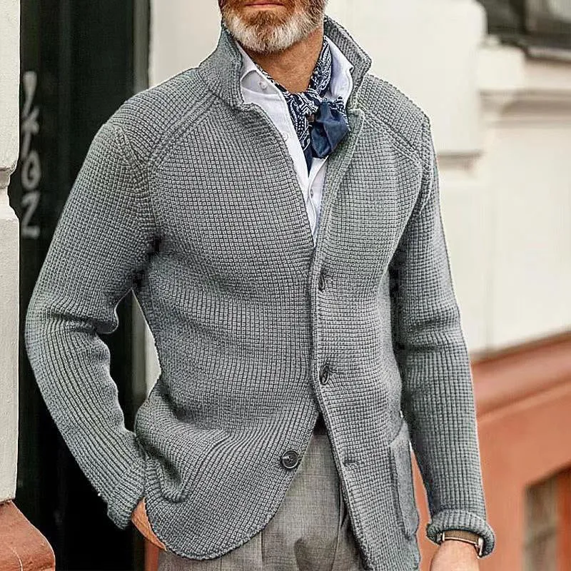 Ashton - Men's Relaxed Fit Stand-Up Collar Knit Blazer