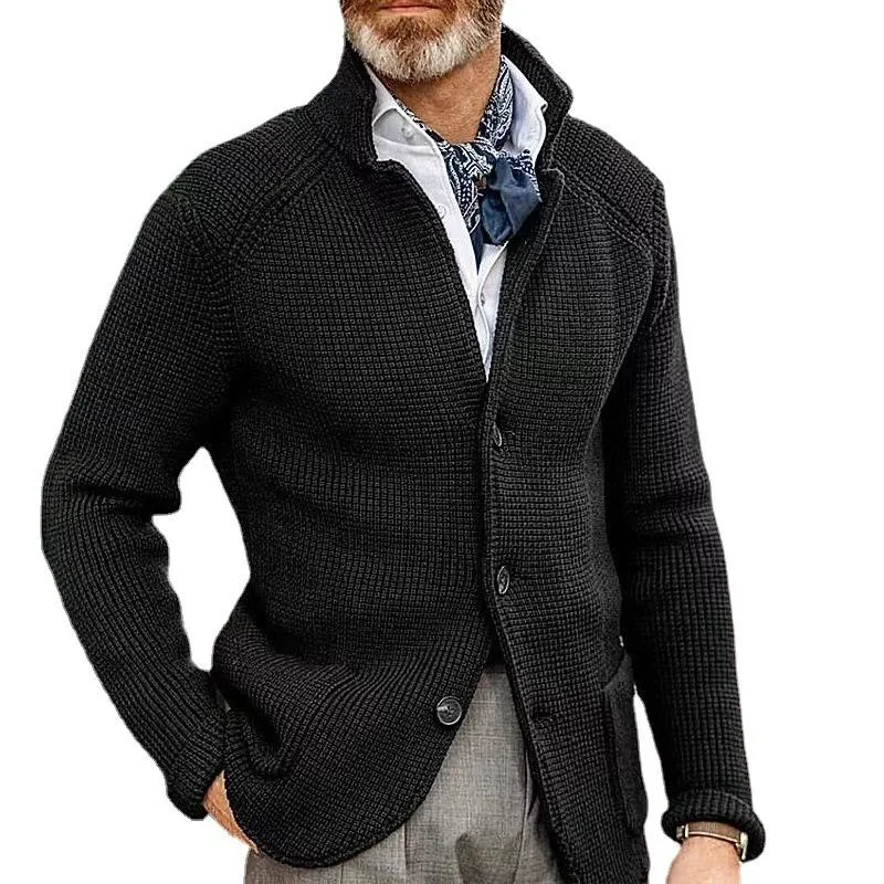 Ashton - Men's Relaxed Fit Stand-Up Collar Knit Blazer