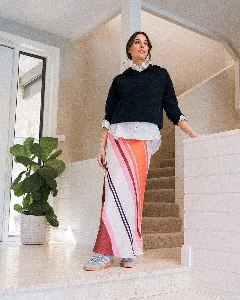 Austin Bias Skirt - Wide Stripe