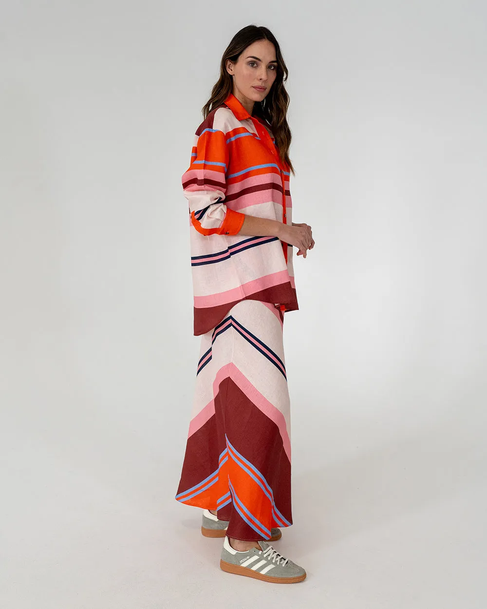 Austin Bias Skirt - Wide Stripe