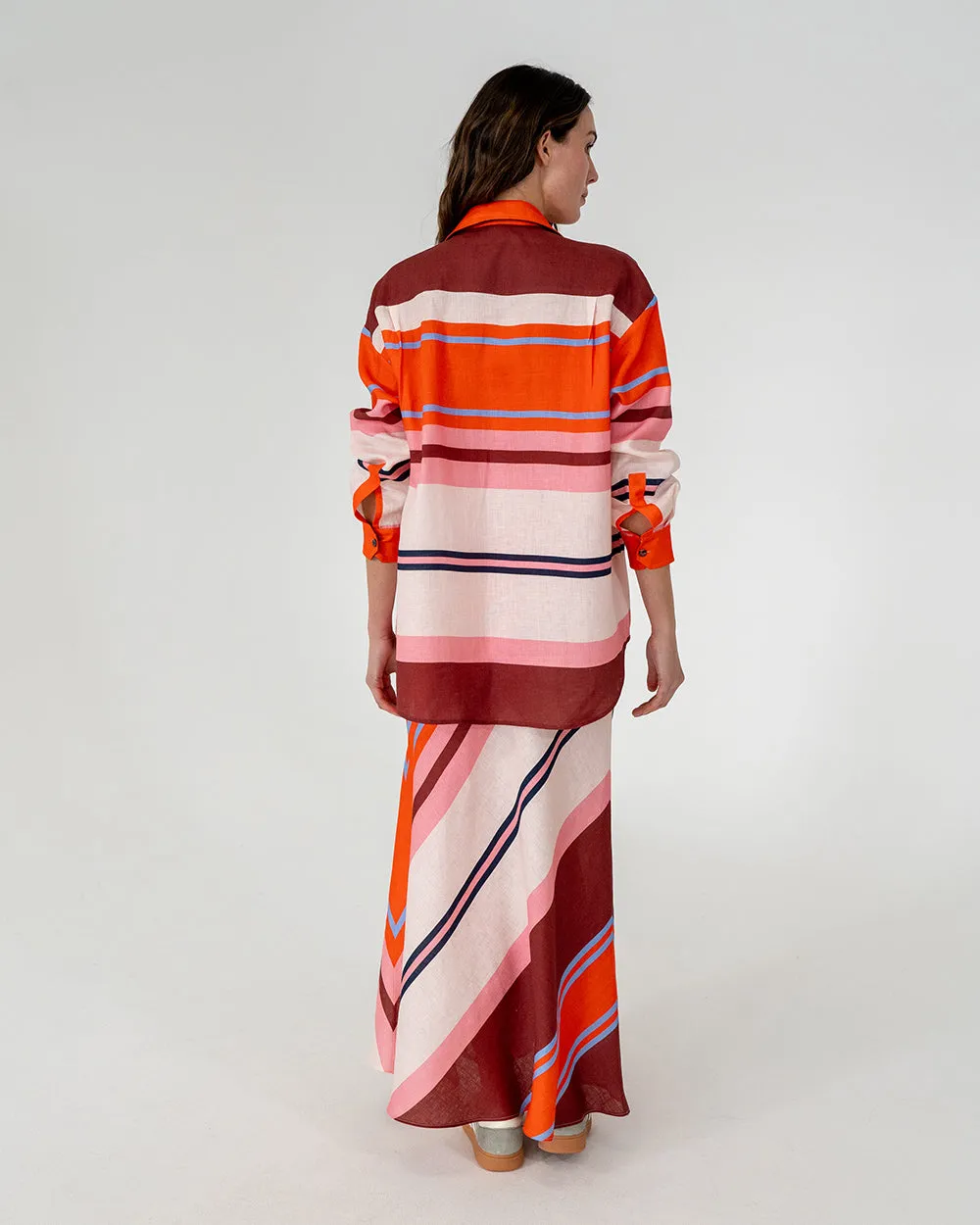 Austin Bias Skirt - Wide Stripe
