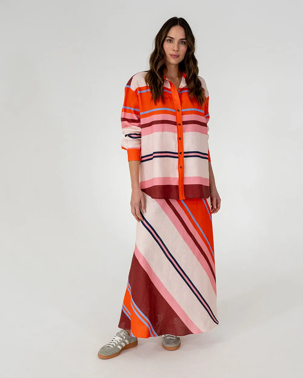 Austin Bias Skirt - Wide Stripe