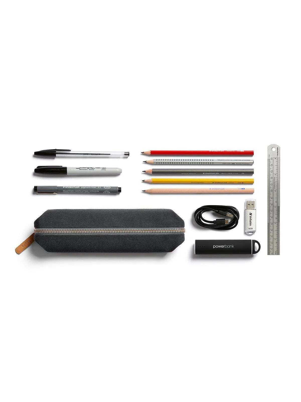 Bellroy Pencil Case Charcoal Recycled
