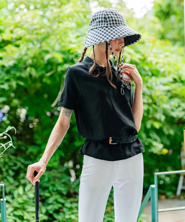 BENECIA 12 Linen Color Pique T - Black