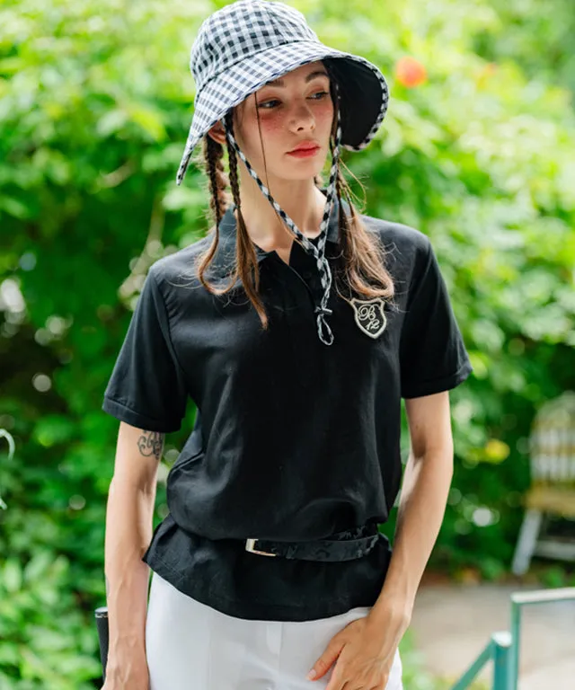 BENECIA 12 Linen Color Pique T - Black