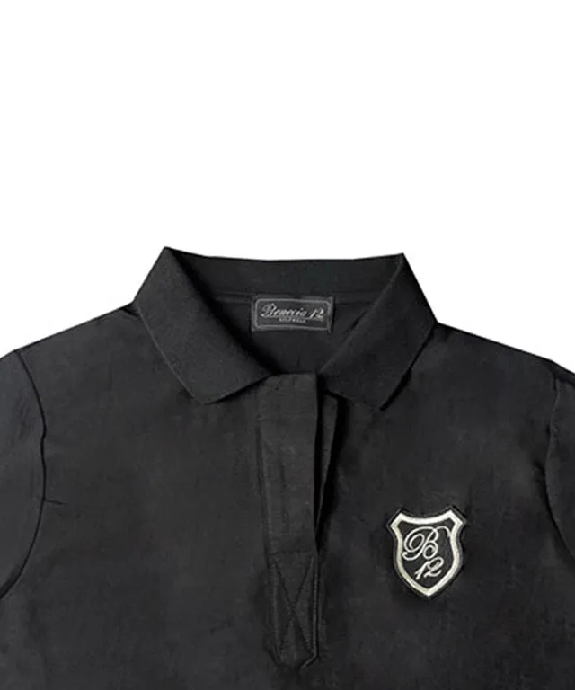 BENECIA 12 Linen Color Pique T - Black