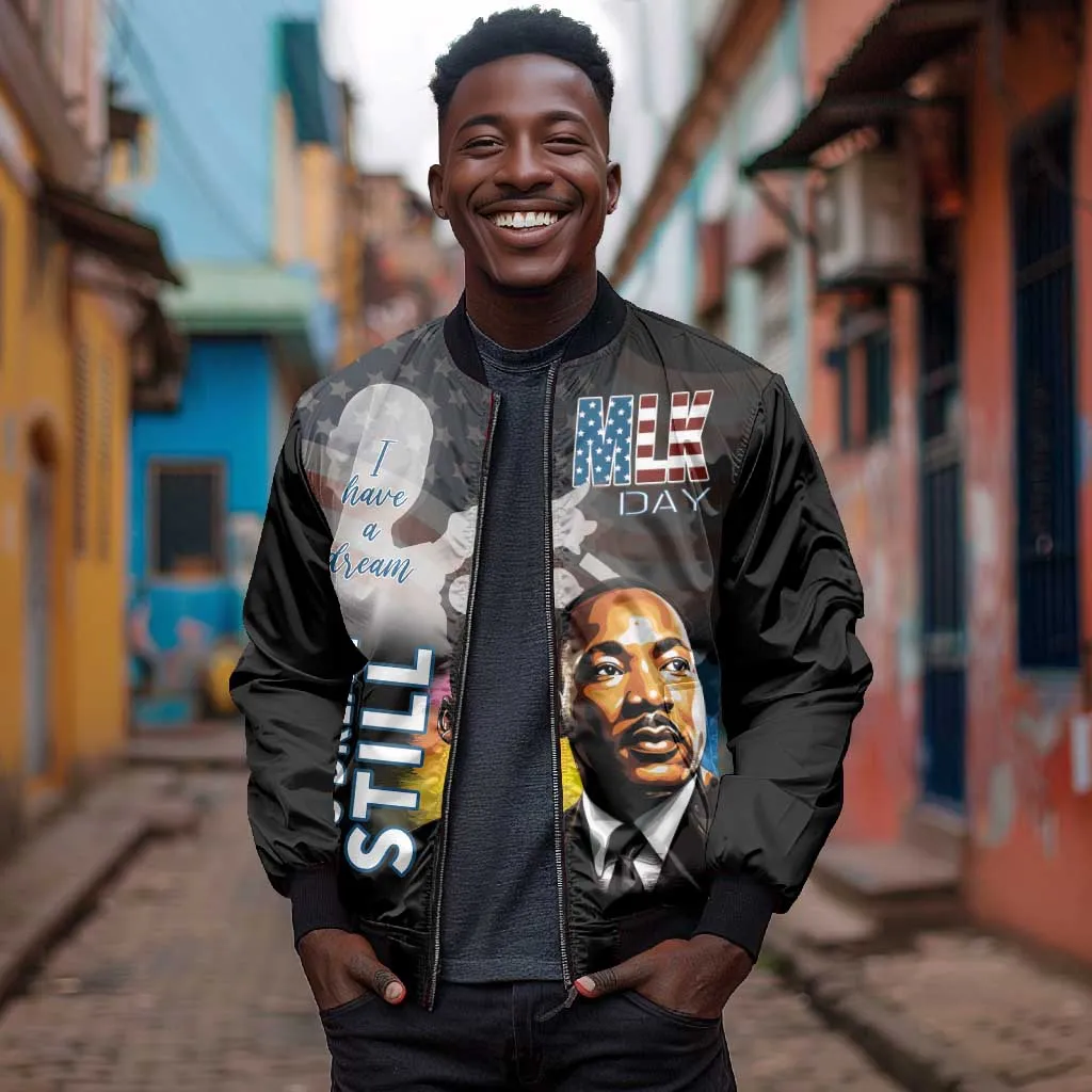 Black Americans Happy MLK Day Bomber Jacket I Have A Dream LT15