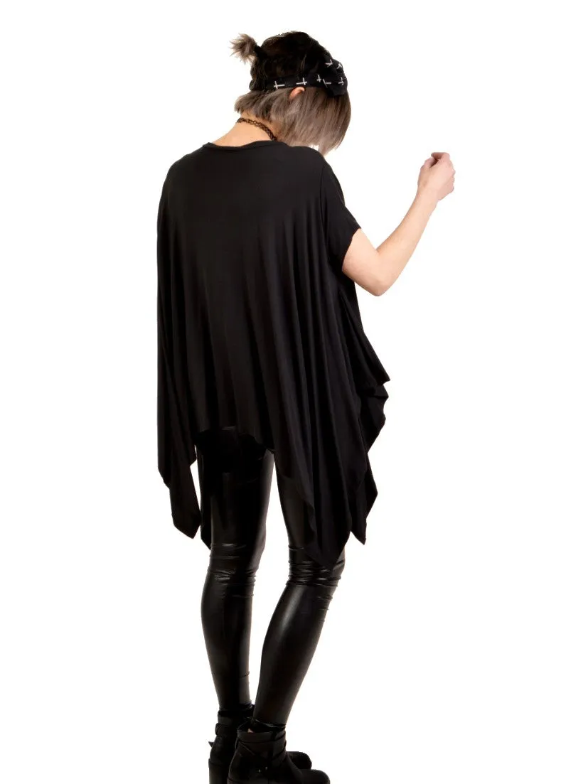 Black Billows Flowing Over sized Tunic Top