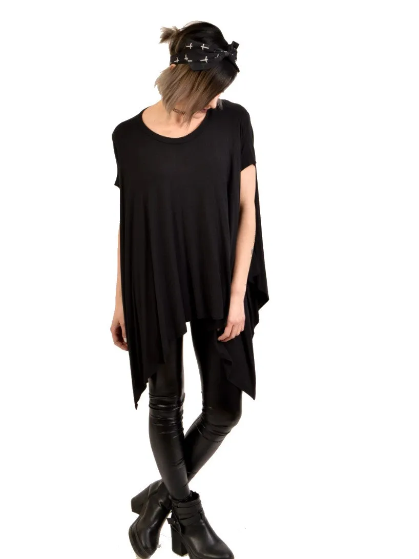 Black Billows Flowing Over sized Tunic Top