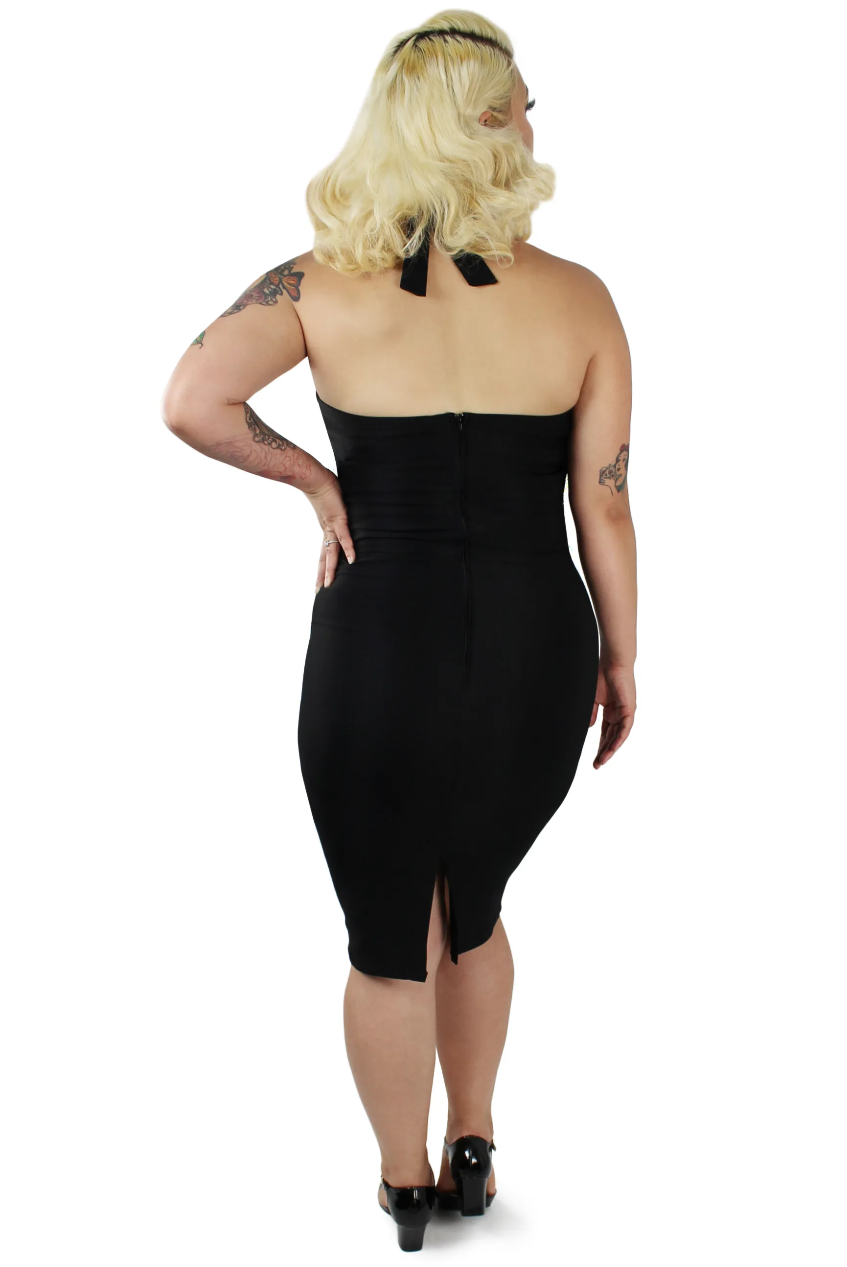 Black Criss Cross Fitted Dress XS-3XL #BCCFD