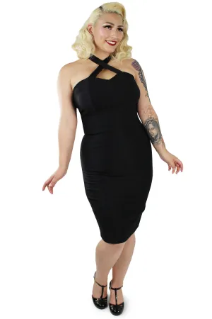Black Criss Cross Fitted Dress XS-3XL #BCCFD