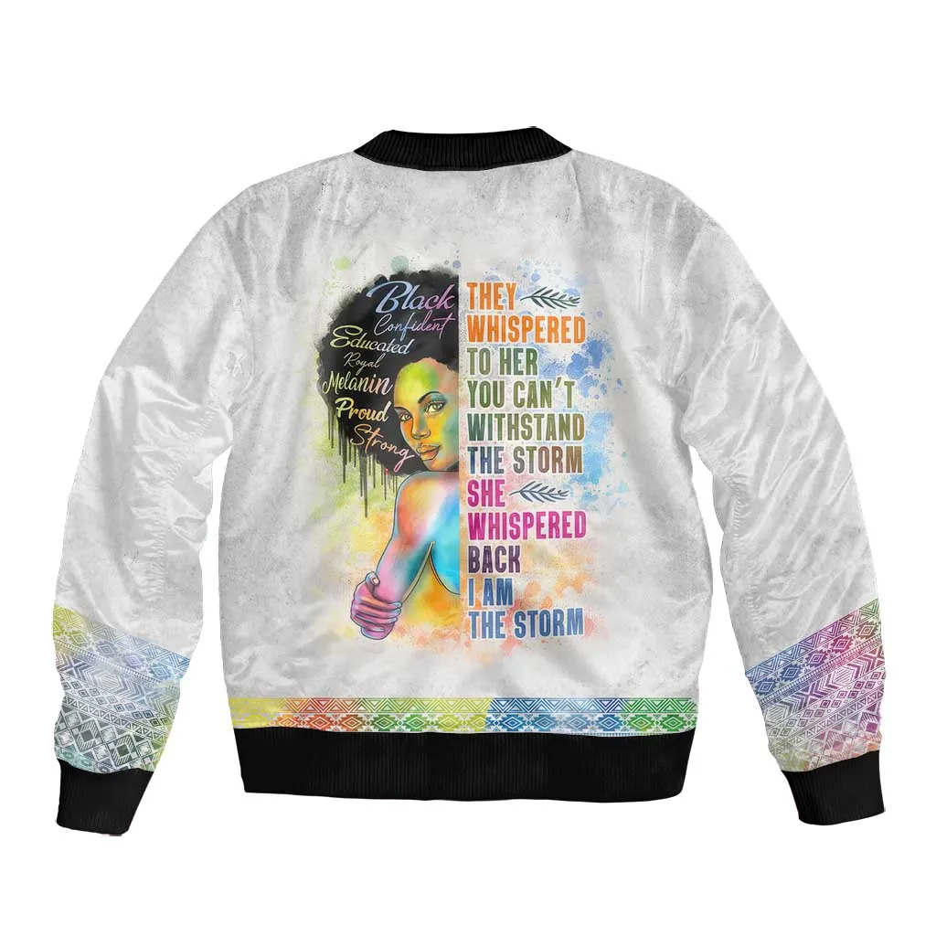Black Girl I Am The Storm Bomber Jacket African American Women DT02
