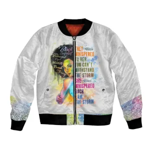 Black Girl I Am The Storm Bomber Jacket African American Women DT02