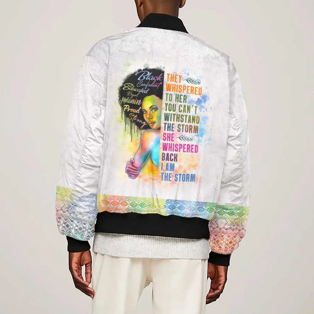Black Girl I Am The Storm Bomber Jacket African American Women DT02