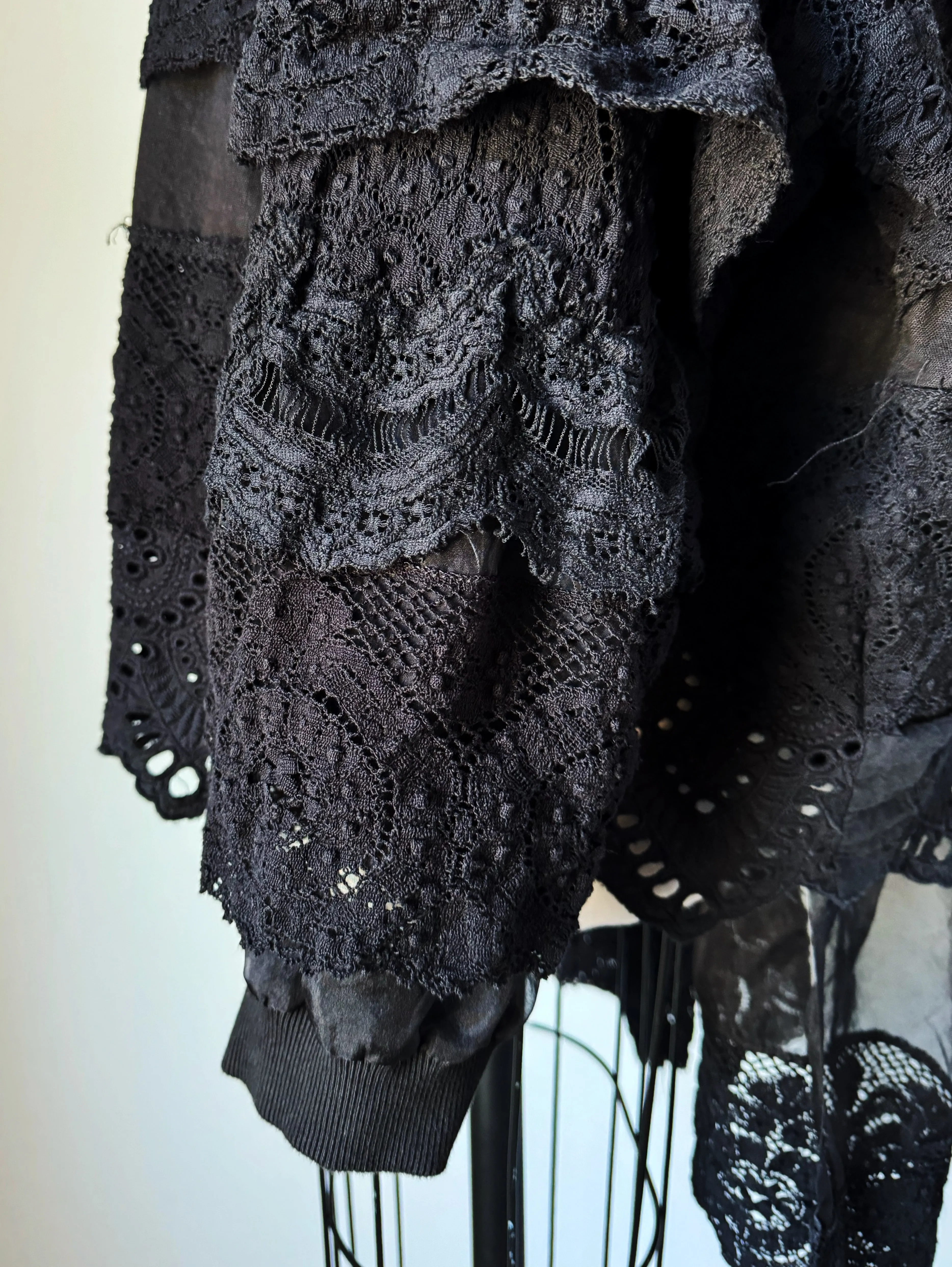 black lace front to back top