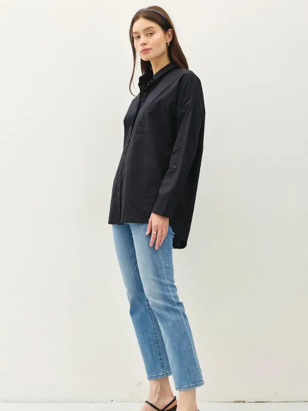 Black Oversized Button Up Shirt