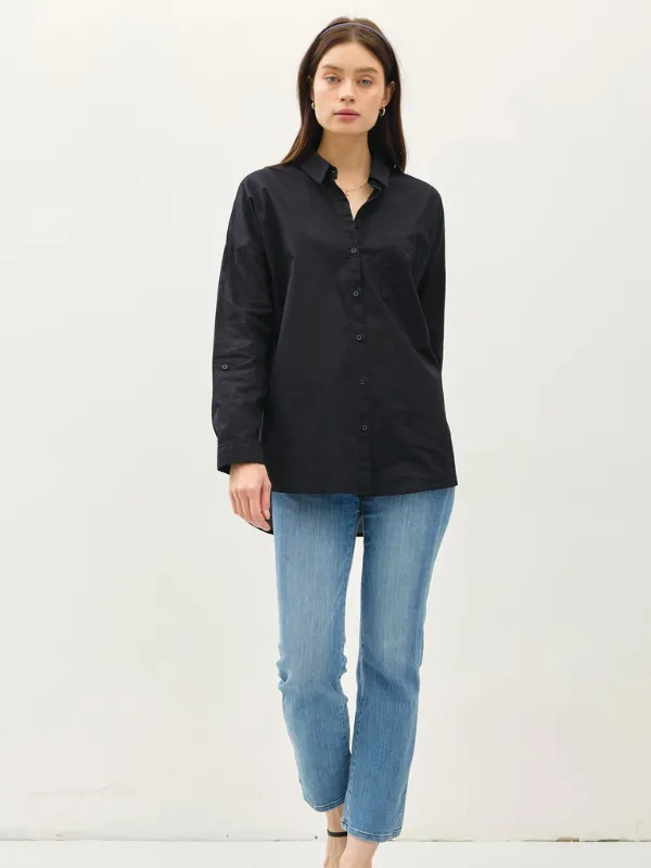 Black Oversized Button Up Shirt