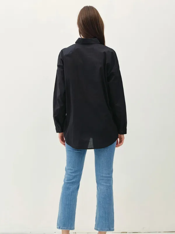 Black Oversized Button Up Shirt