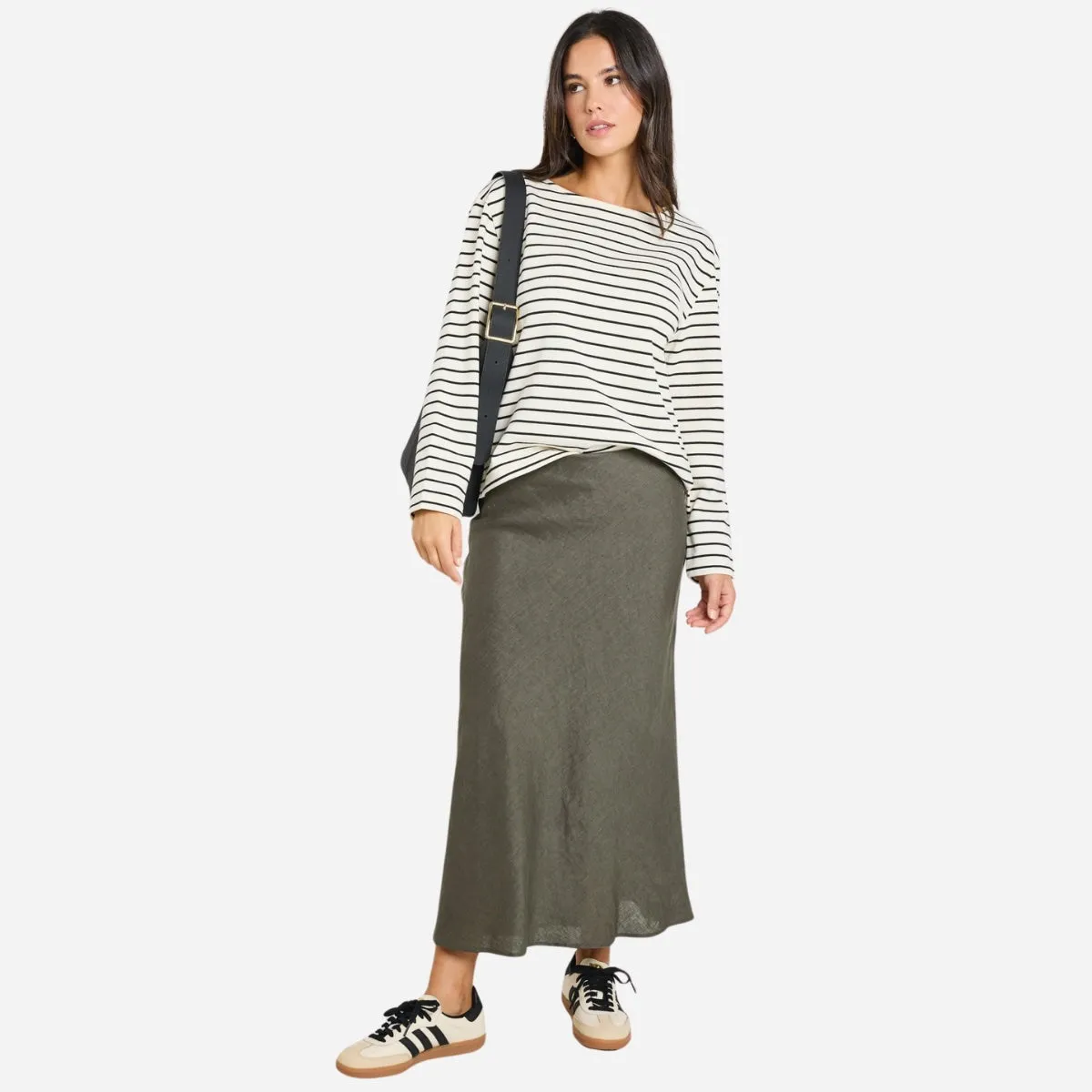 Bliss Linen Skirt (Khaki)