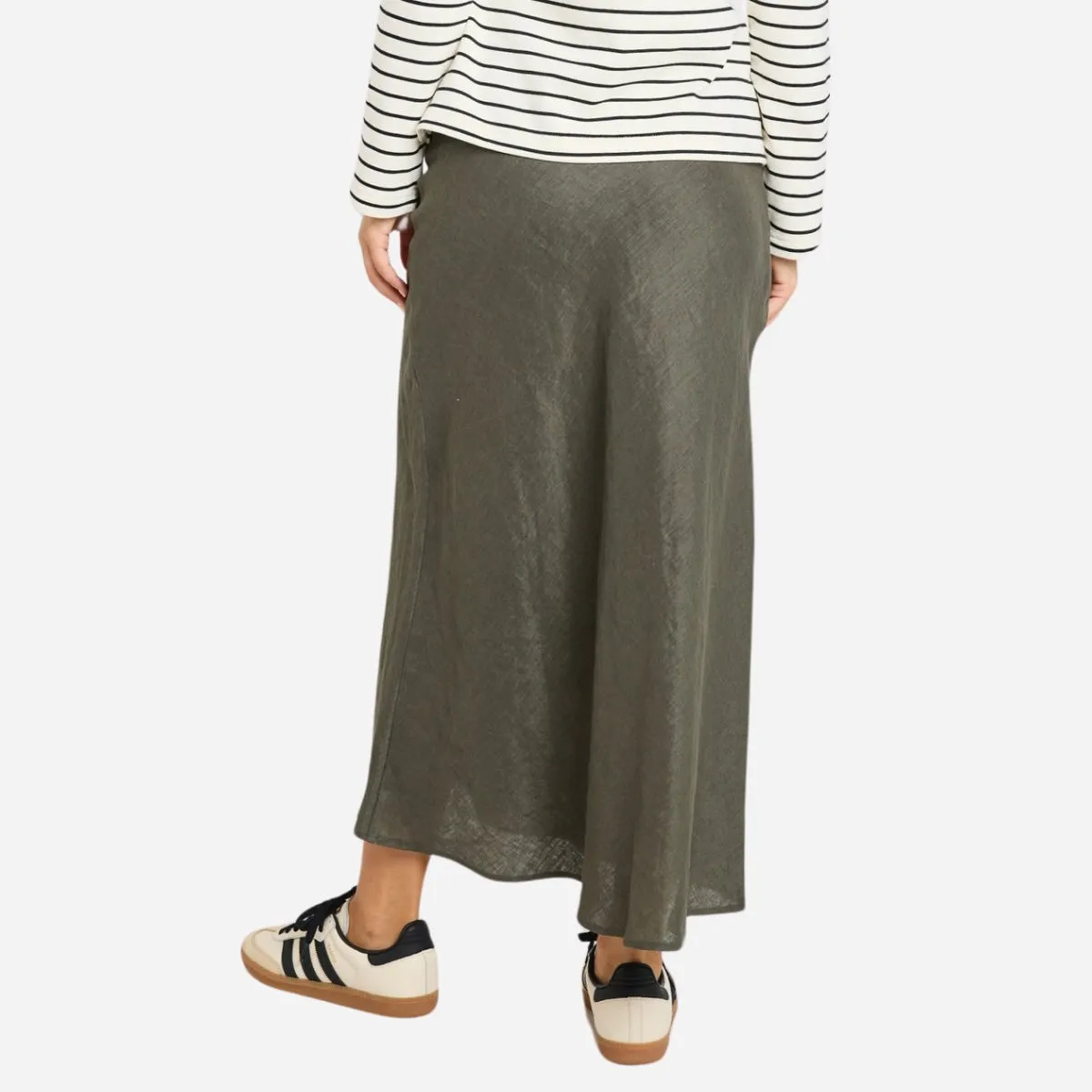 Bliss Linen Skirt (Khaki)