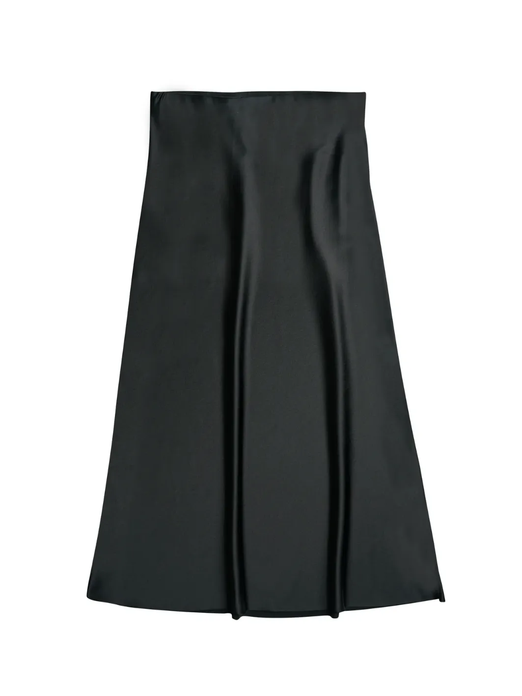 Blondie Bias Silk Skirt - Black