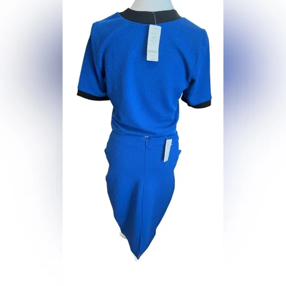 Blue Bebe Midi Pencil Skirt Set for Casual Work