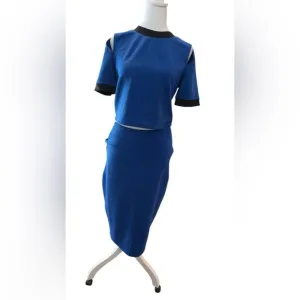 Blue Bebe Midi Pencil Skirt Set for Casual Work