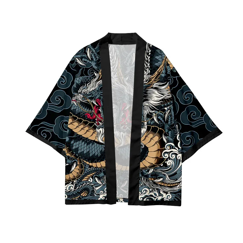 Blue Dragon Yukata Top