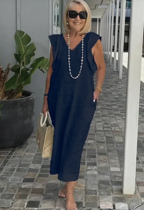 Braelyn - Casual dress in cotton and linen
