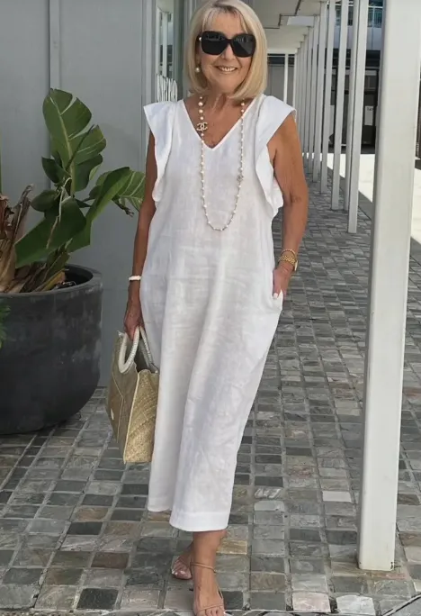 Braelyn - Casual dress in cotton and linen