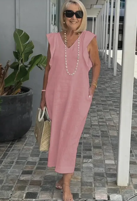 Braelyn - Casual dress in cotton and linen