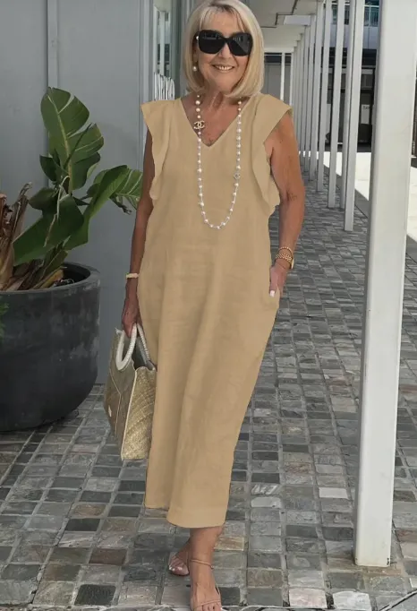 Braelyn - Casual dress in cotton and linen