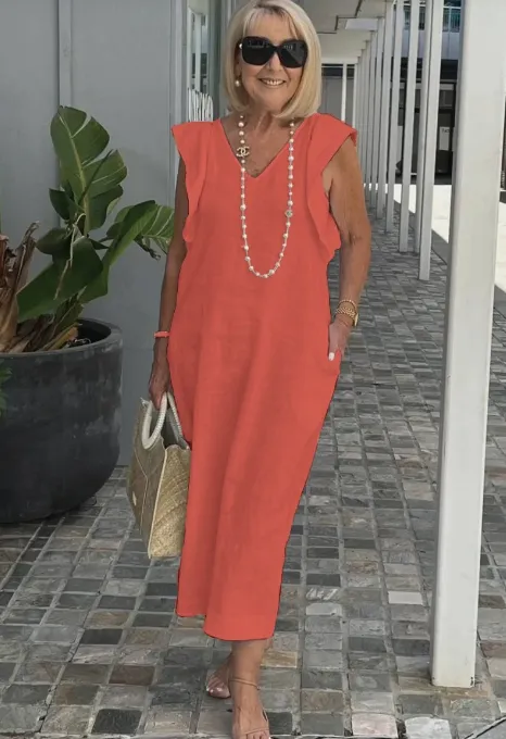 Braelyn - Casual dress in cotton and linen