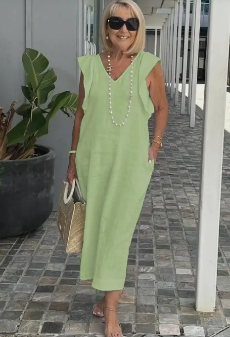 Braelyn - Casual dress in cotton and linen