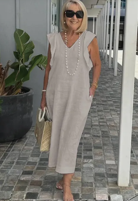 Braelyn - Casual dress in cotton and linen
