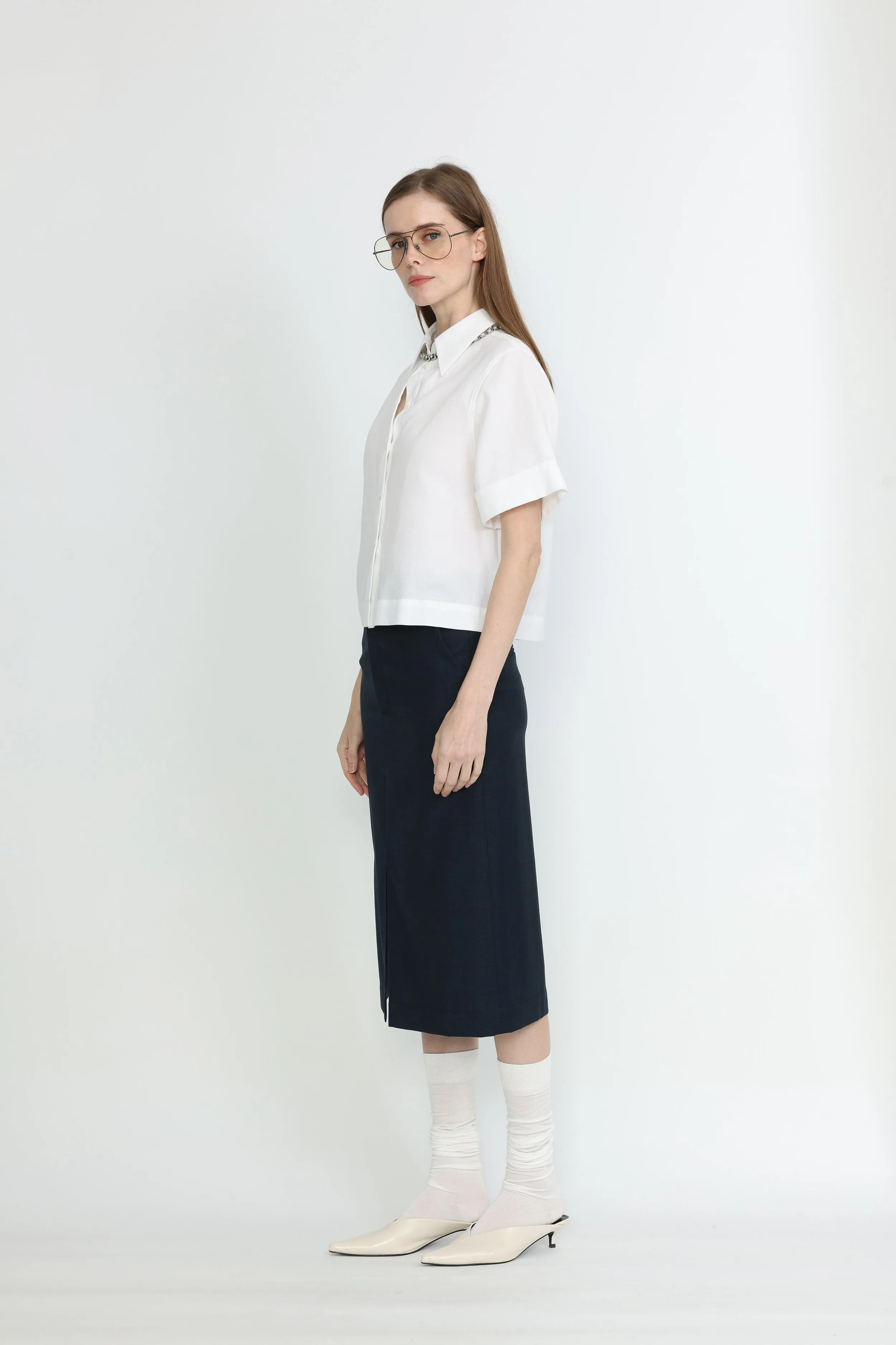 Brisbane Skirt - Suit skirt in navy blue