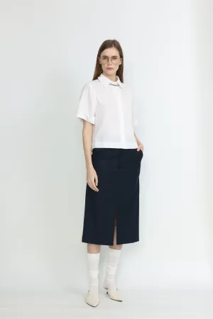 Brisbane Skirt - Suit skirt in navy blue