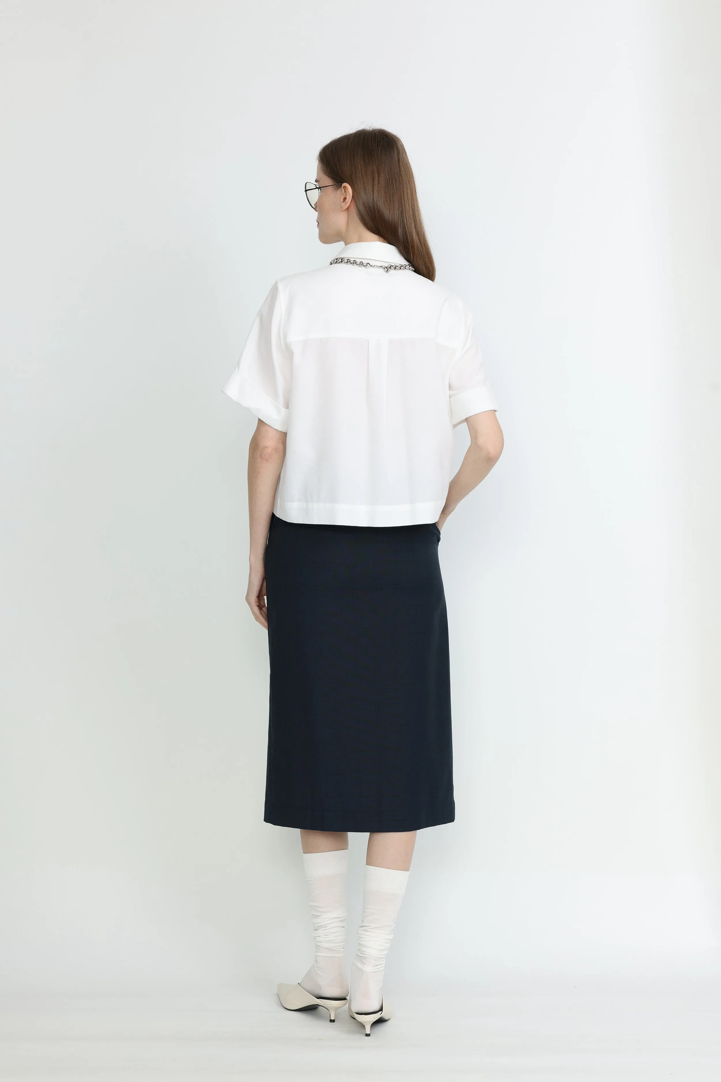 Brisbane Skirt - Suit skirt in navy blue