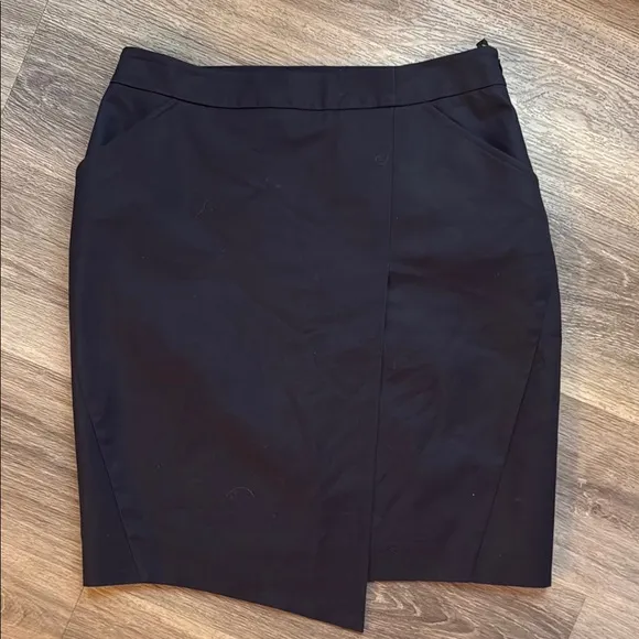 Brooks Brothers Asymmetrical Navy Pencil Skirt Blue Womens structured Skirt
