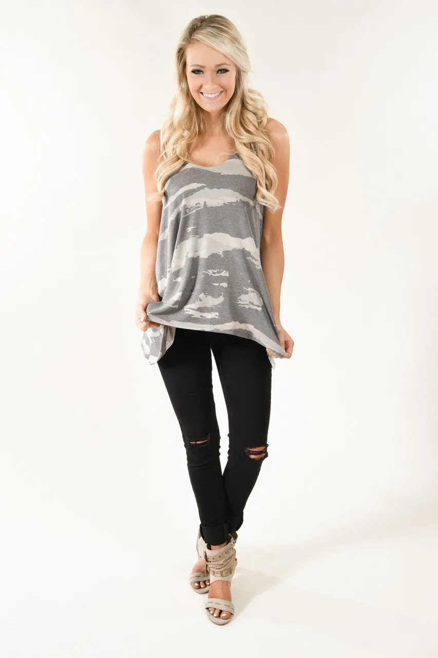 Brown & Grey Tank Top