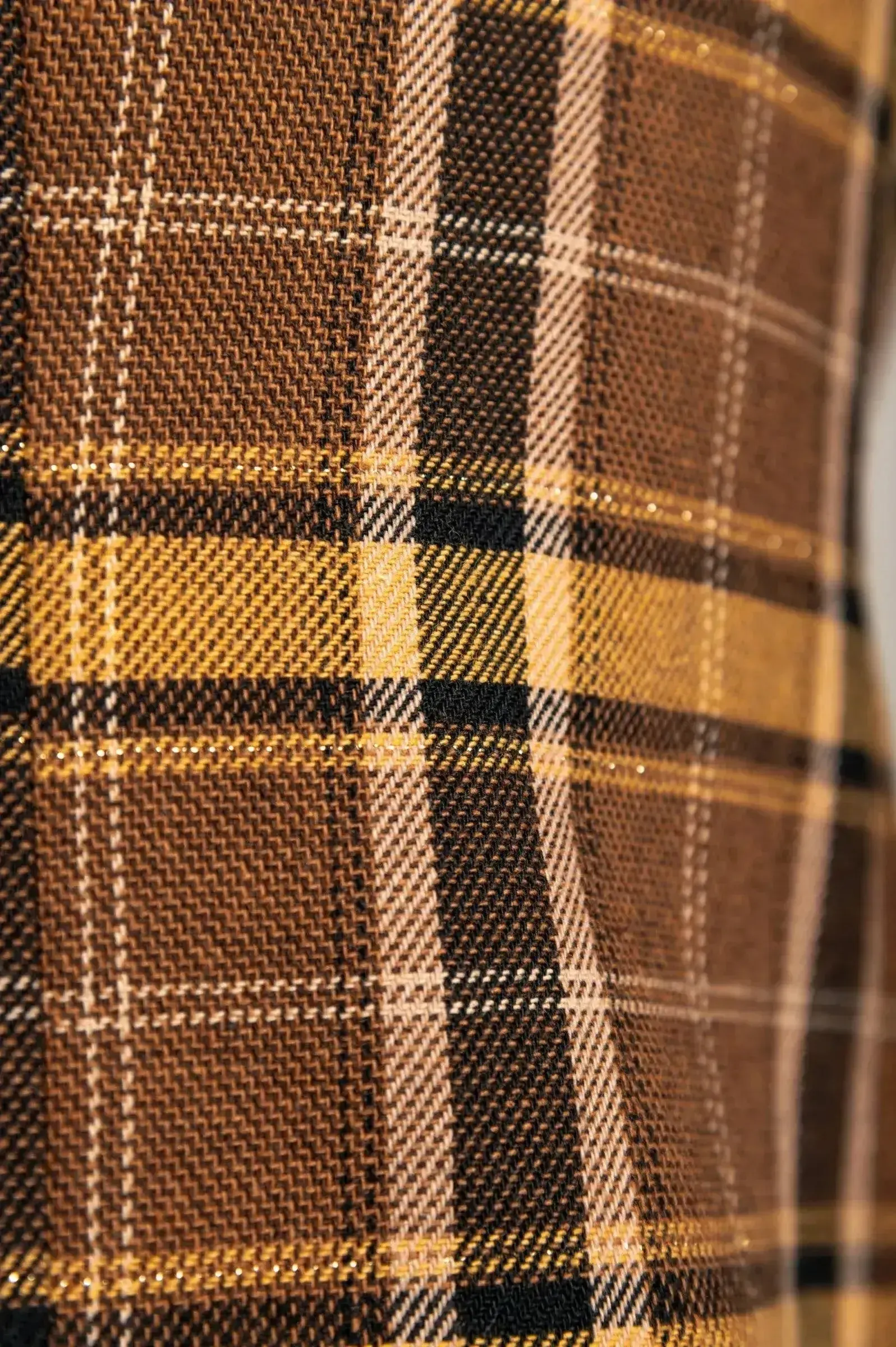 Brown Plaid Chiarana Blazer - Mustard Accents | Italian Made