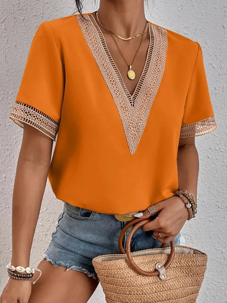 Bruckner® | V-Neck Lace Blouse