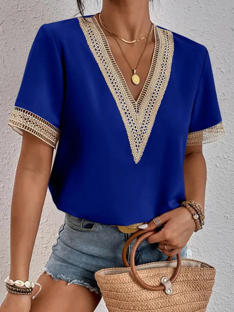 Bruckner® | V-Neck Lace Blouse